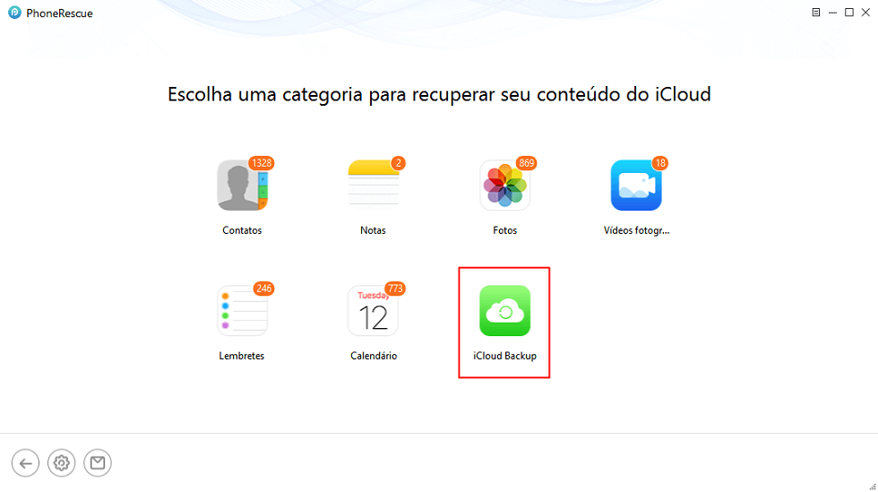 Clicar no Backup do iCloud