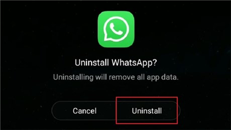 Desinstale o WhatsApp primeiro