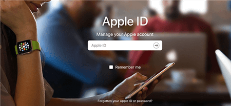 Recuperação de ID do iCloud no site da Apple