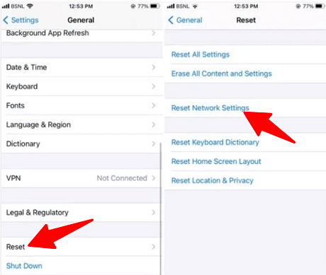IPhone Redefinir Ajustes de Rede
