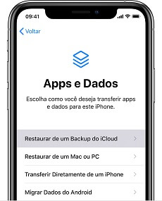 Restaurar do Backup iCloud