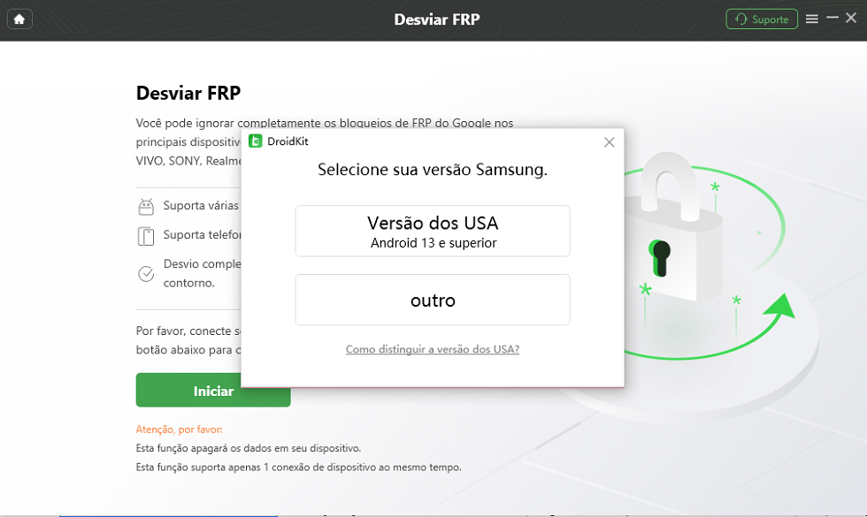 selecionar a versão Samsung