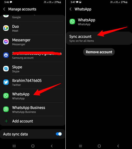Sincronização do WhatsApp no Android