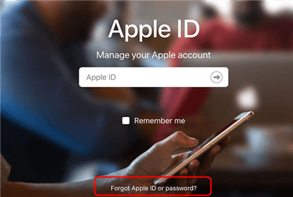 Abra a página de ID esquecido no site da Apple