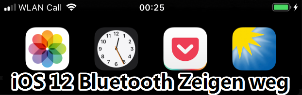 iOS 12 Bluetooth Symbol verschwunden