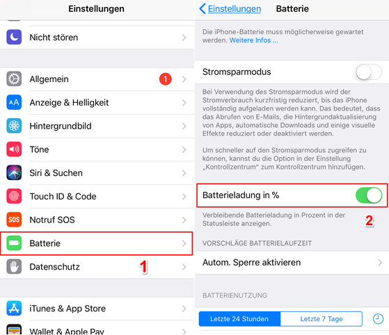 iOS 16: iPhone (X) Batterieanzeige in Prozent – in der Statusleiste aktivieren