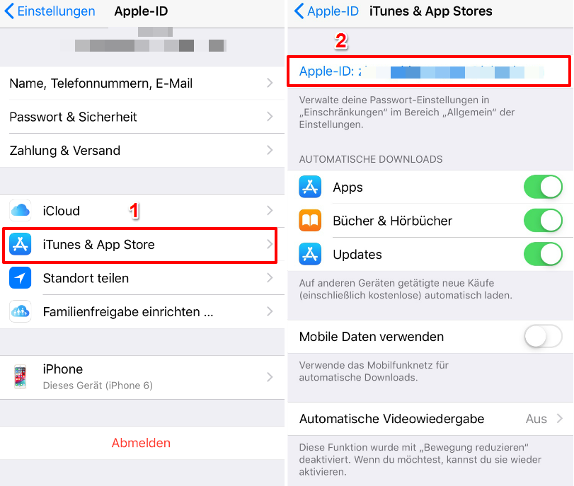 iTunes Zahlungsmethode ändern – Auf dem iPhone