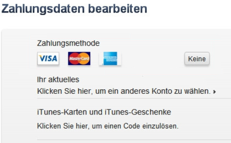 iTunes Zahlungsmethode auf Mac/PC ändern