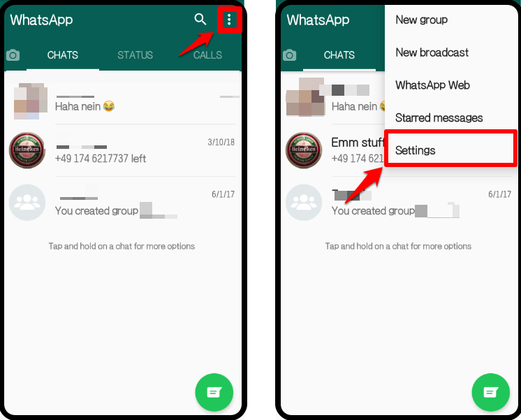 WhatsApp Speicher voll - Schritt 1