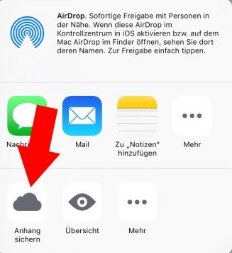 iPhone/iPad E-Mail Anhänge speichern