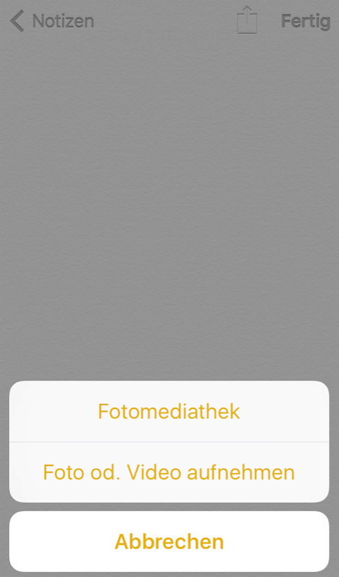 Fotos oder Videos in Notizen-App einfügen – Schritt 5
