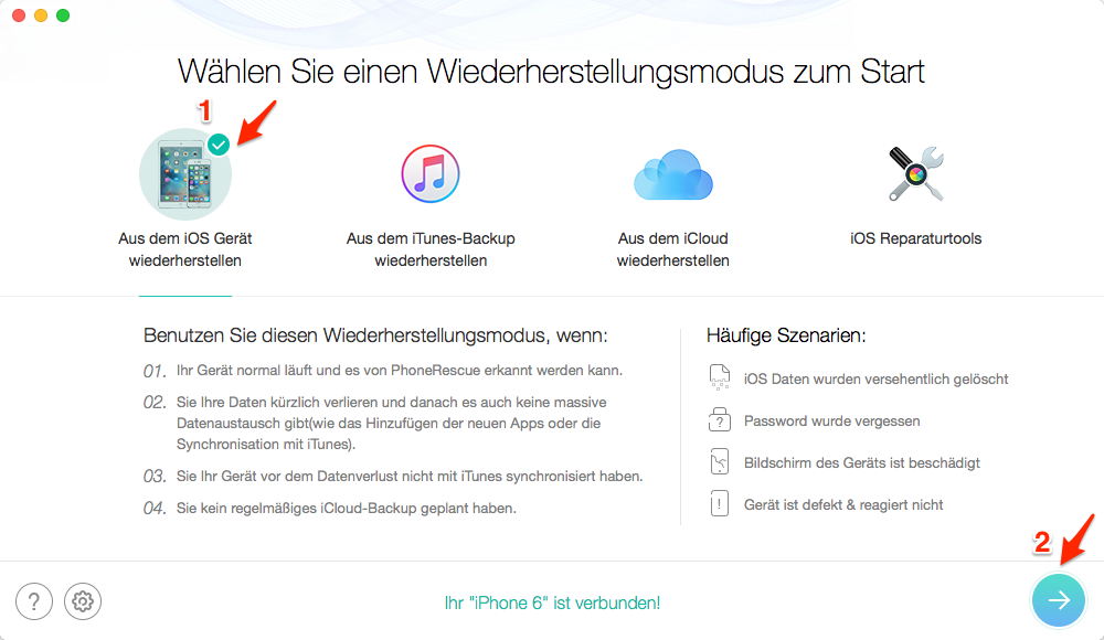 iCloud Backup wiederherstellen: iPhone/iPad Datenretten – Schritt 1