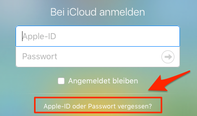iCloud Passwort vergessen iPhone 4 – Schritt 1