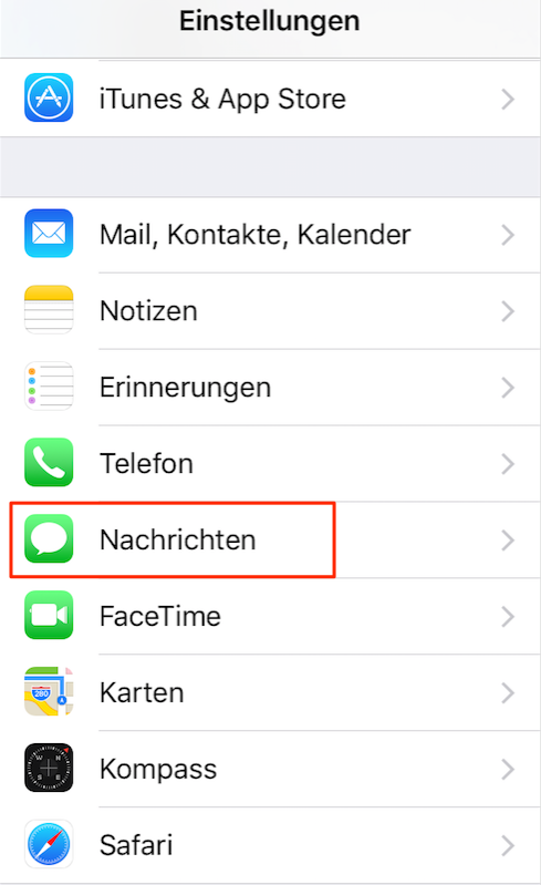 Nachrichten antippen – Schritt 1