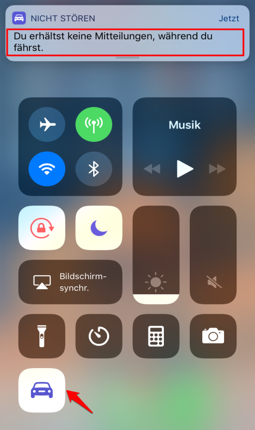 Beim Fahren nicht stören – iOS 11 Autofahren – im Kontrollzentrum aktivieren