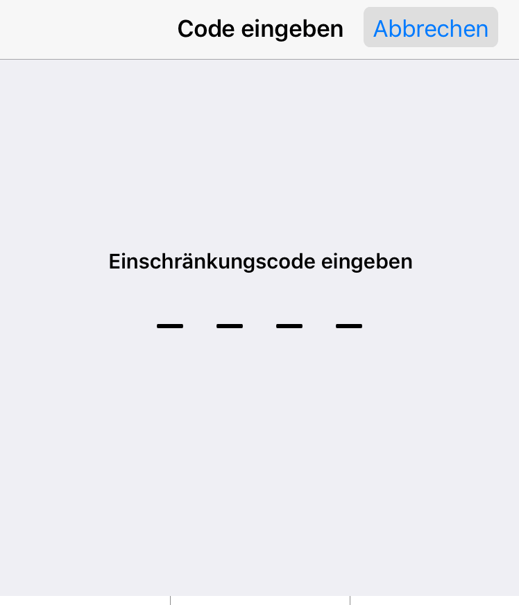 iOS Block online – Passwort eingeben