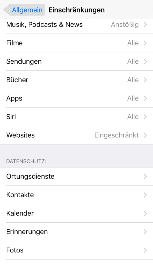iOS 11 Block online – Inhate für Einschränkungen