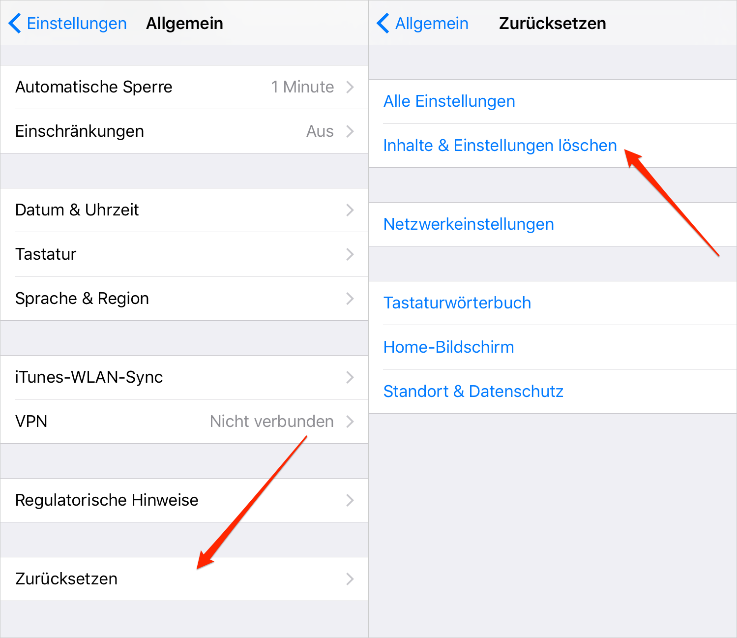 iPhone zurücksetzen