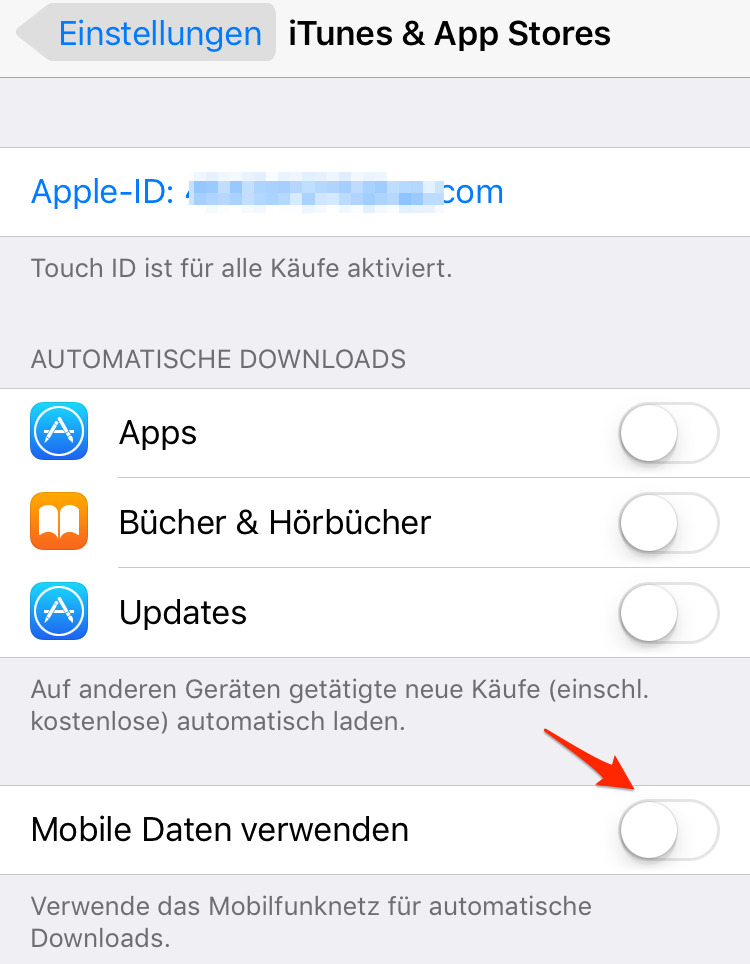 iTunes & App Store - Mobile Dateien deaktivieren