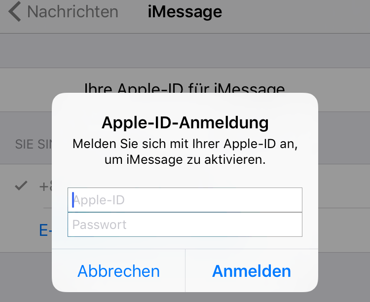 Apple ID und Passwort eingeben – Schritt 4