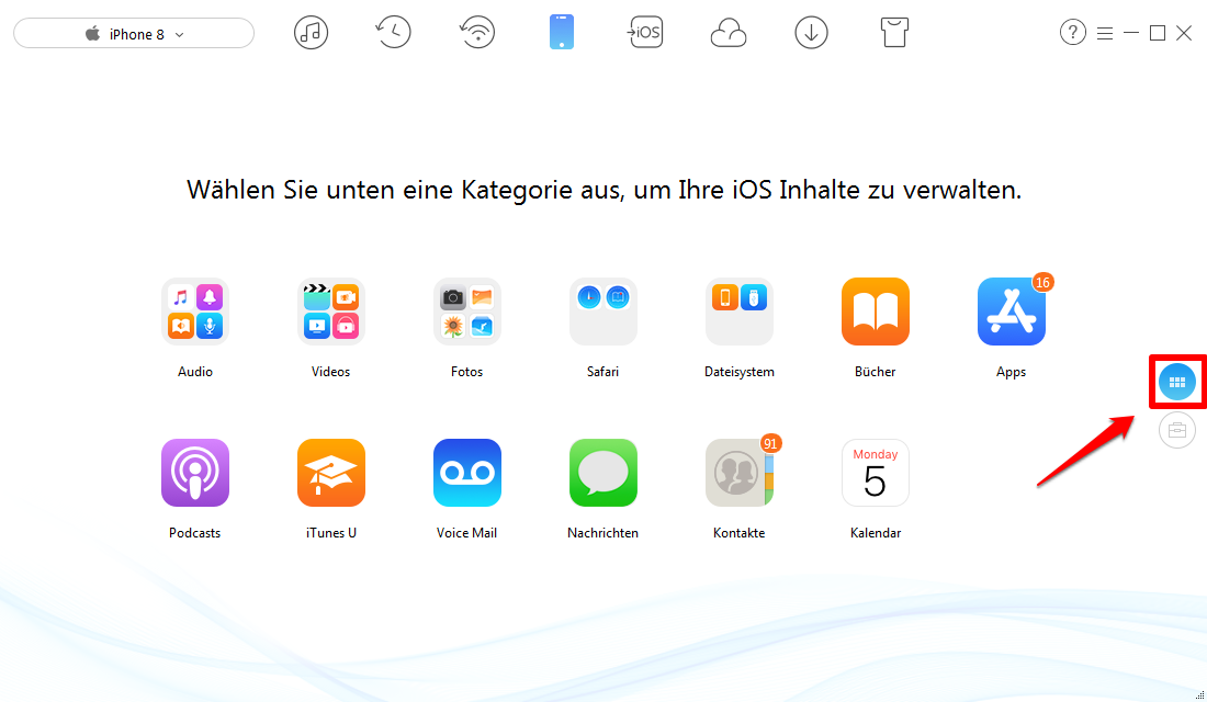 iPhone Fotos direkt verwalten – Schritt 1
