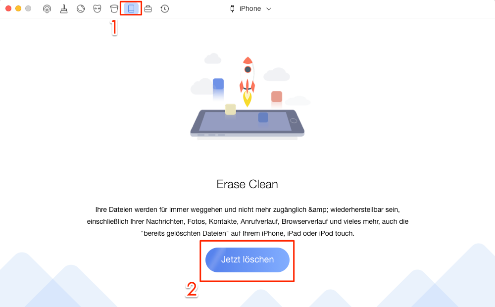 iPhone & iPad mit PhoneClean zurücksetzen