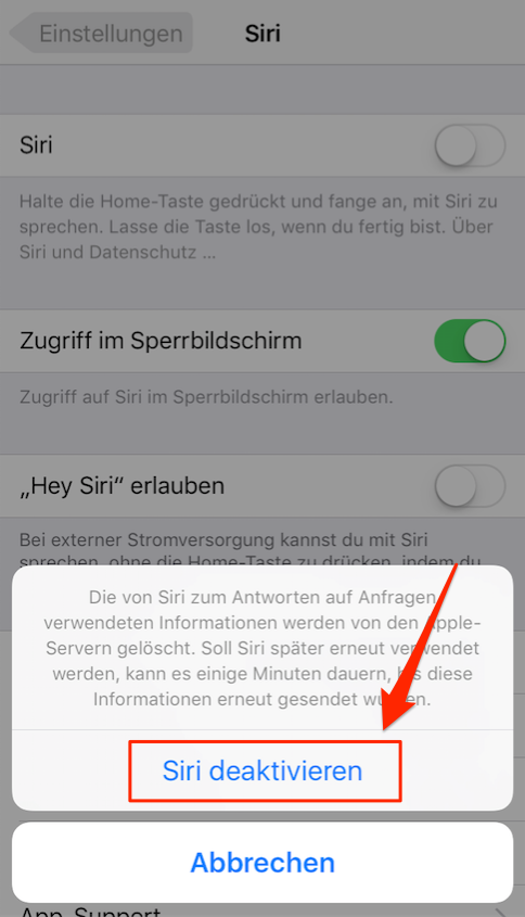 iPhone Sprachsteuerung ausschalten – Schritt 2