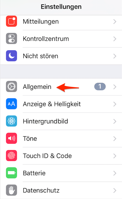 iPhone zurücksetzen unter den Einstellungen – Schritt 2
