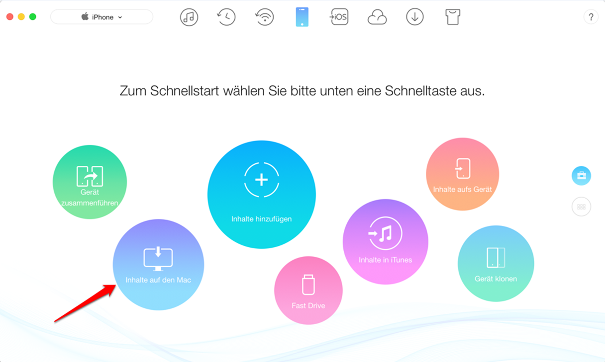 Fotos von iPhoto auf iPhone – Schritt 1