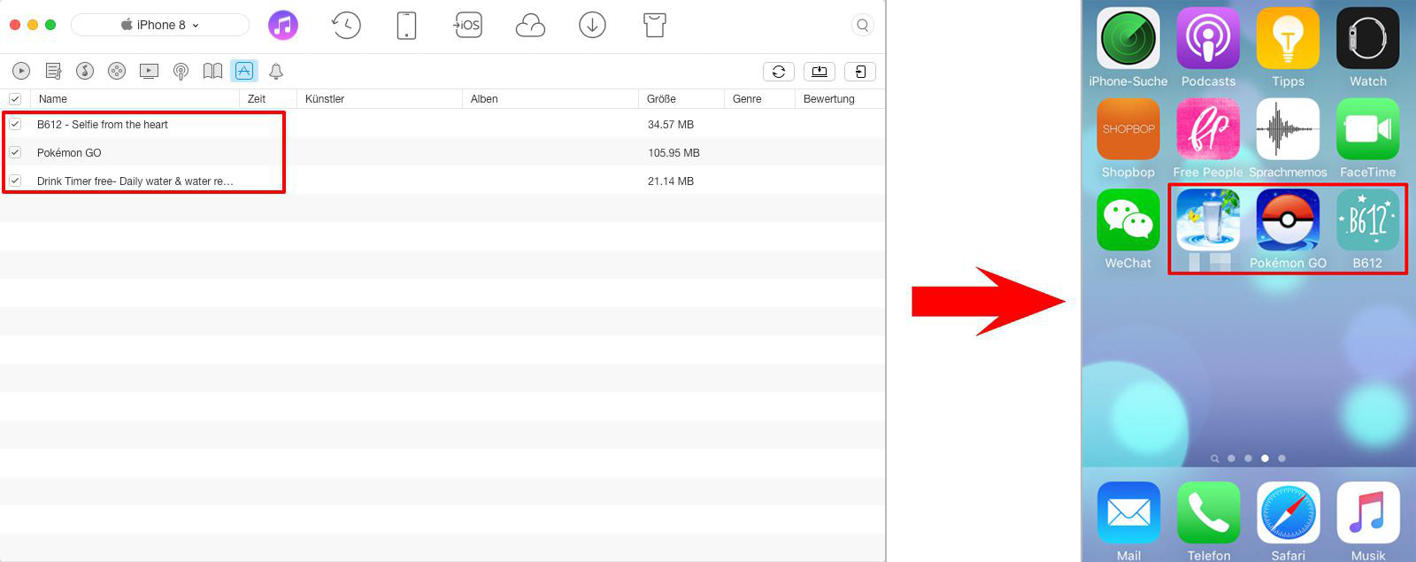 iTunes 12.7 noch bleiben – Apps vom iTunes auf iPhone übertragen