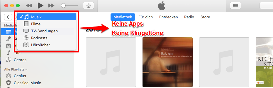Klingeltöne iPhone kostenlos – iTunes 12.7 zeigt keine Klingeltöne an