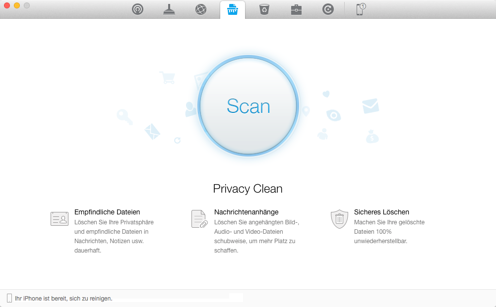 PhoneClean – iPhone persönliche Dateien schützen
