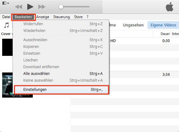 Lieder vom PC auf iTunes – Schritt 2