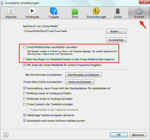 Lieder und Wiedergabeliste in iTunes importieren – Schritt 3