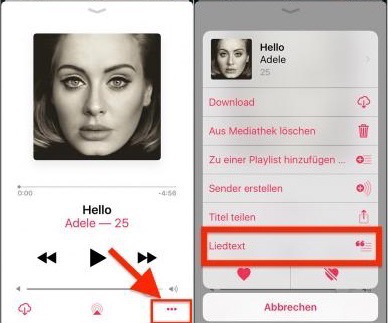 iOS 11 - Liedtext in Musik-App anzeigen lassen