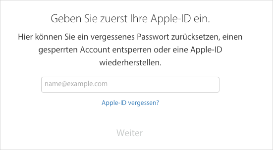 Apple-ID-Passwort zurücksetzen – Methode 1