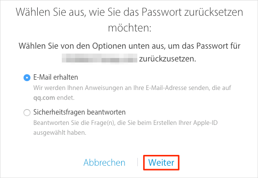 passwort für apple id vergessen