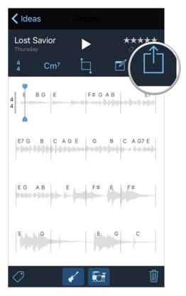 Spielplan von Musik-Memos auf iPhone exportieren – Schritt 3