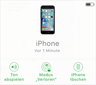 iCloud zeigt Ihr iOS-Gerät unter „iPhone-Suche"
