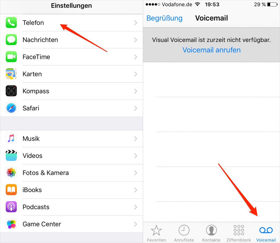 Voicemail auf iPhone aktivieren