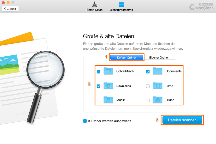 Default Ordner wählen – Schritt2