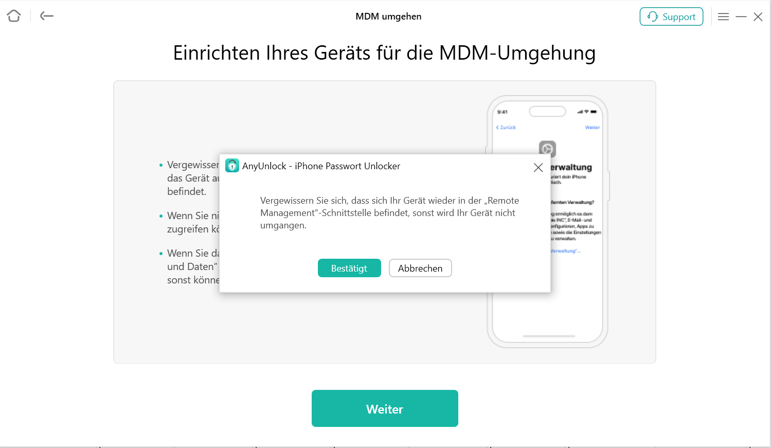 MDM-Umgehung starten
