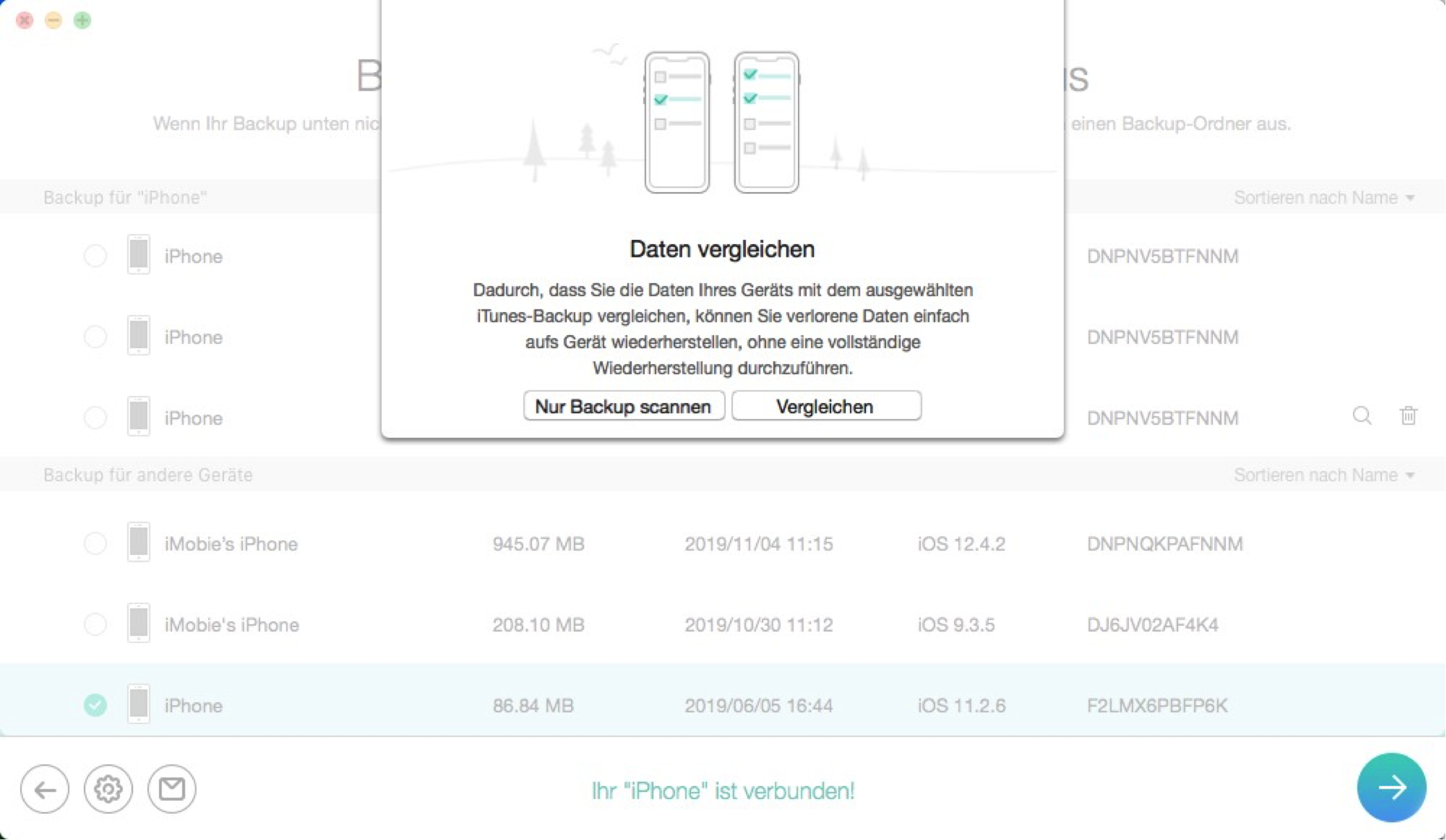 Daten Scan oder Vergleich