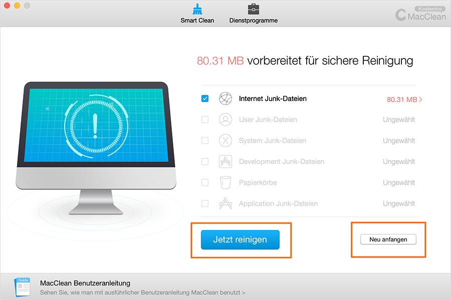 Junk-Dateien löschen – Schritt 3
