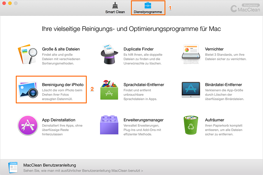 iPhoto wählen – Schritt1