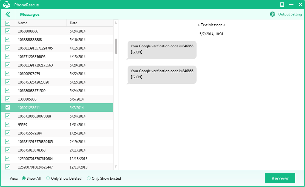 Nachrichten Interface als Vorschau