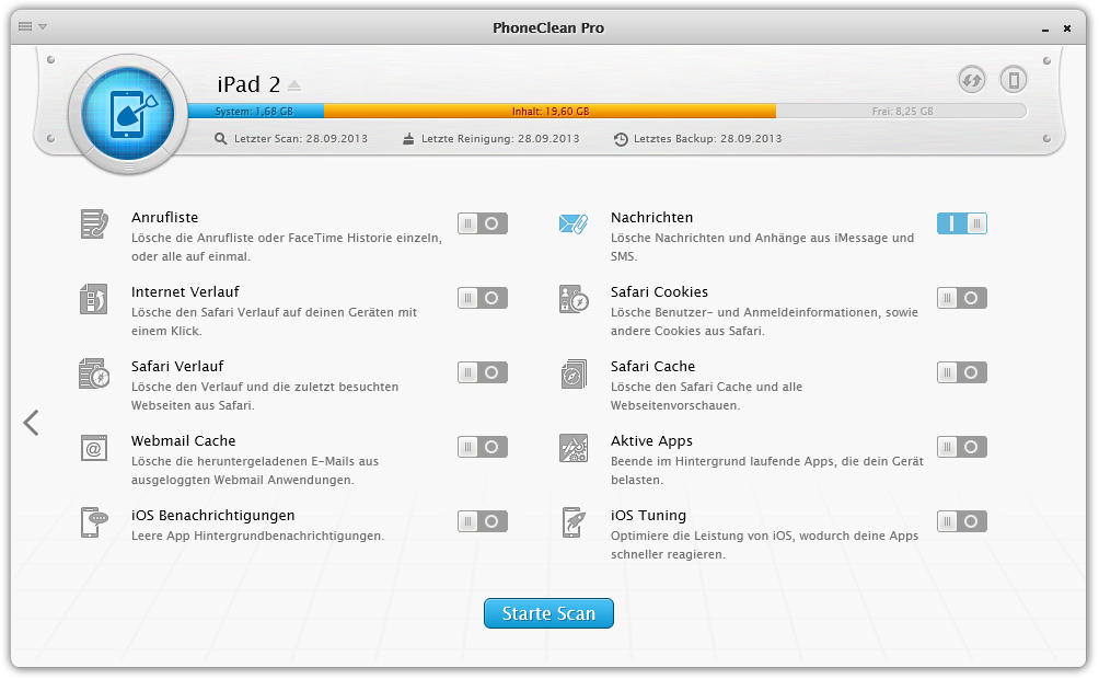 Typen von gelöschten privaten Daten 1