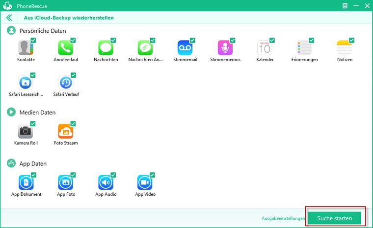 iCloud Backup scannen
