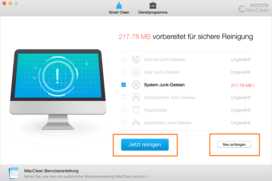 Die Junk-Dateien löschen – Schritt 3