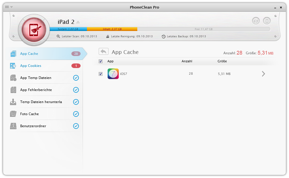 Reinigung bestimmter Apps verhindern 3